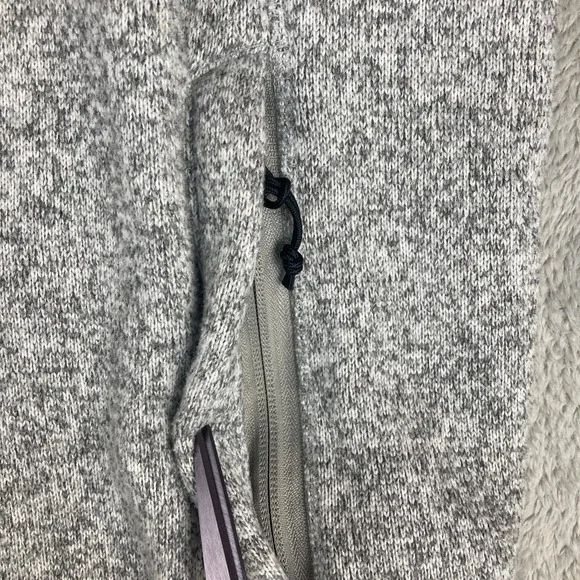 Cabelas Heathered Fleece Pullover Sweater Gray Zipper Pockets Men's XL - Picture 4 of 10